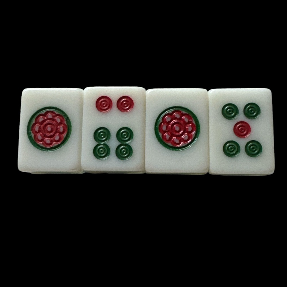 Vintage Mah Jong Acrylic Tiles Flowers